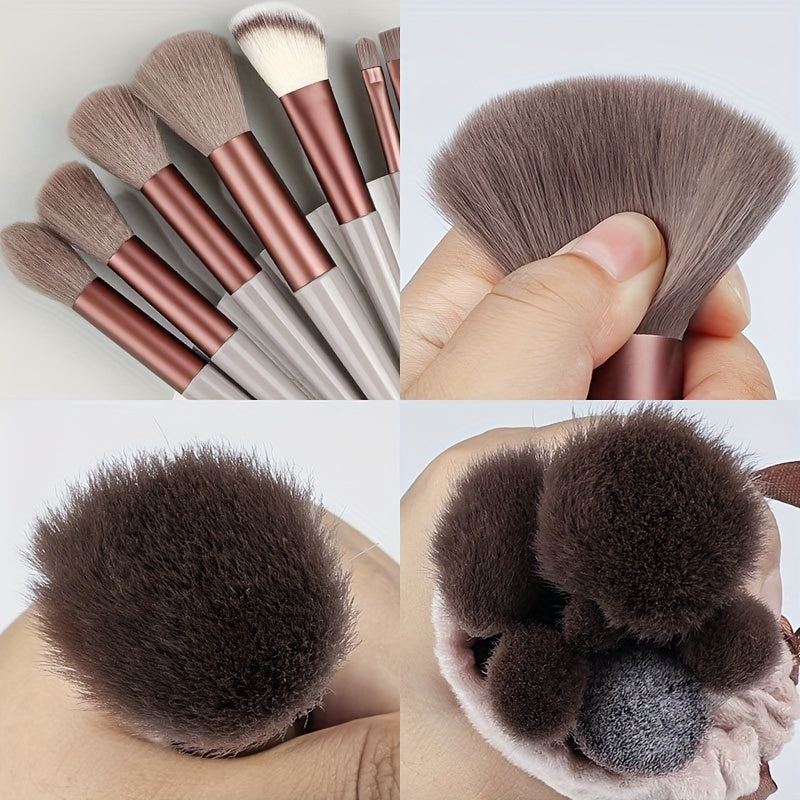 Set of Cosmetic Brushes, Including Makeup Brushes for Concealer, Blush, Powder, Eyeshadow, Highlighter, And Foundation, As Well As Beauty Tools.