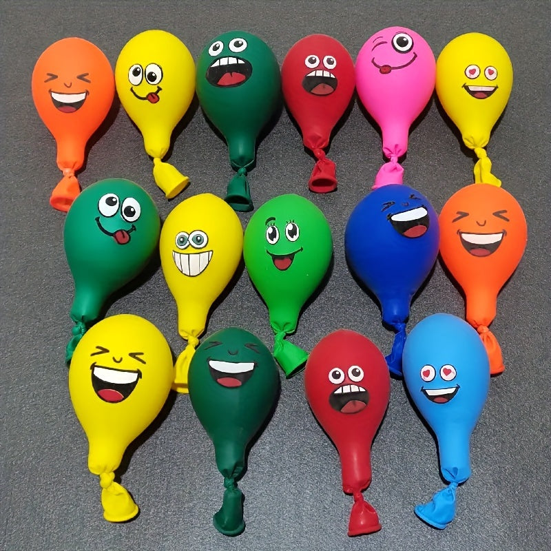 20pcs Vibrant Emotion Latex Balloons Set - Cute & Diverse Faces, High-Quality, Includes Pump - Perfect for Kids Birthday Parties, Weddings, & Holiday Decorations