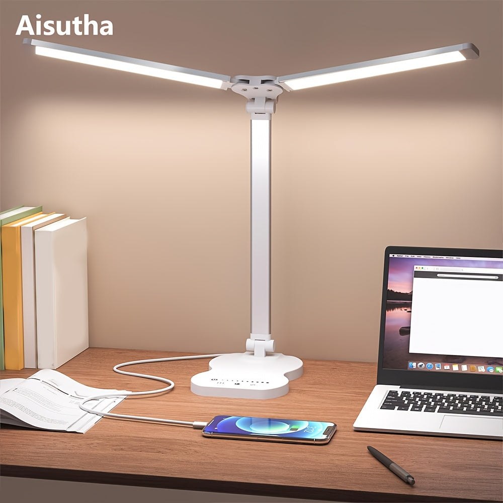 Aisutha Violin LED Desk Lamp, Double Arm, 5 Colors, 10 Brightness Levels, 45-Minute Timer, USB Powered, Ideal for Office and Study, Great Christmas Gift, Desk Lamp, Can Be Used