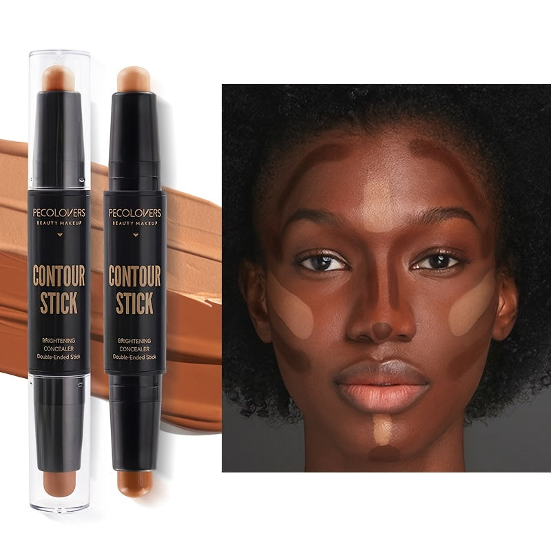 PECOLOVERS Highlight Contour Stick Duo - Nature Finish, Water Resistant, All Skin Tones, Under 1 Fl Oz Multi-Use Contouring & Bronzing Pencil, Cream Formula for Enhanced Coverage, Stick Form