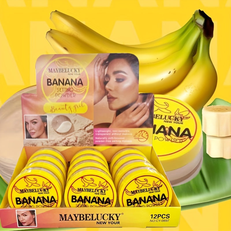 Banana Loose Setting Powder - Medium Coverage, Matte Finish, Oil Control, Suitable for All Skin Types, Long-Lasting, Weightless, Blurring Powder for All Skin Tones