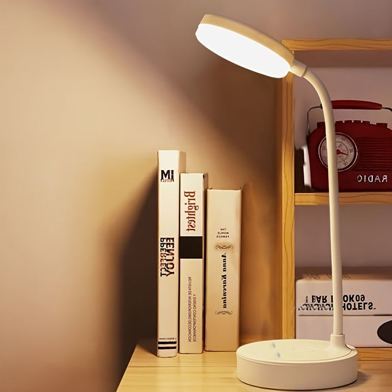 Modern Dimmable LED Desk Lamp - Plastic Tabletop Nightlight with Adjustable Lighting for Bedroom, Living Room - USB-Powered Art Decorative Lamp, Countertop Accessory with Switch Control - Battery-Free