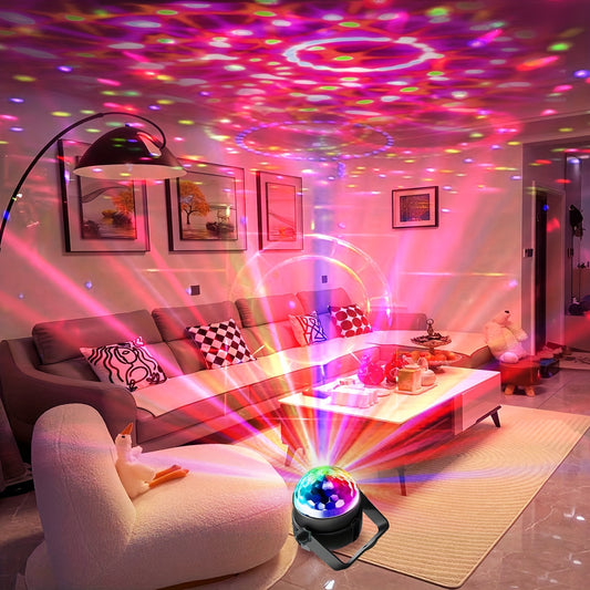 Voice-Controlled RGB Disco Ball Light with Remote - 7 Modes, Perfect for Parties, Halloween, Christmas, Birthdays & More! USB Powered, Party Light Disco USB