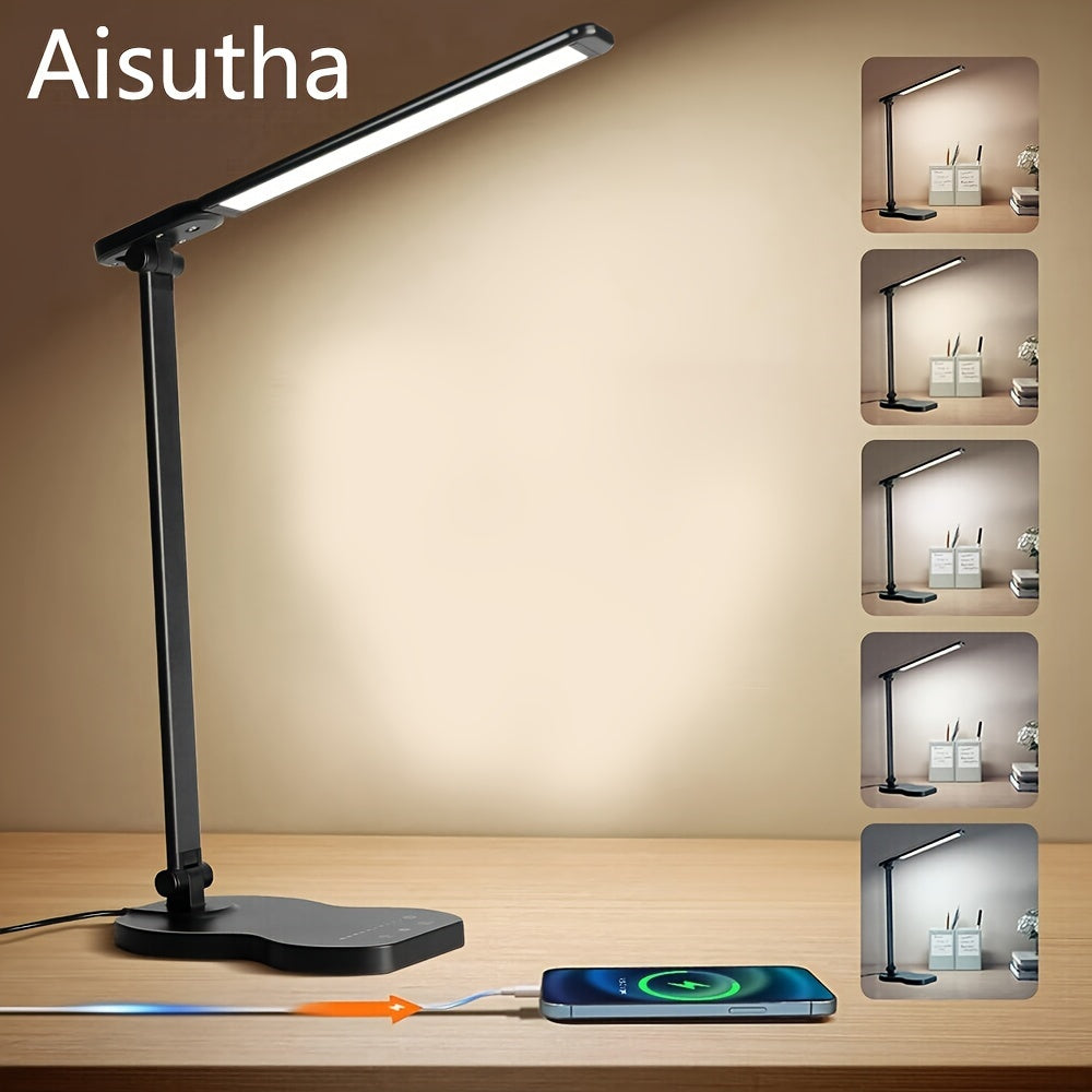 Aisutha Violin LED Desk Lamp, Double Arm, 5 Colors, 10 Brightness Levels, 45-Minute Timer, USB Powered, Ideal for Office and Study, Great Christmas Gift, Desk Lamp, Can Be Used