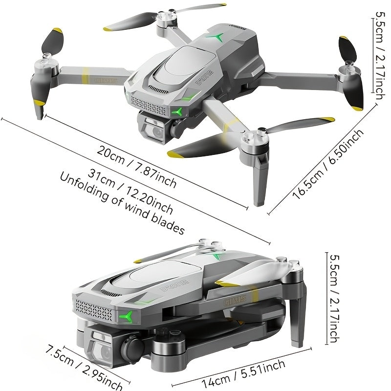 Global Drone GD95 Dual Camera Quadcopter with Optical Flow, WiFi, Follow Me, Obstacle Avoidance & Stable Image - USB Rechargeable 2000mAh Battery, 480P Video, 100m Range, 3m/s Speed, Foldable for Outdoor Adventures, Ideal for