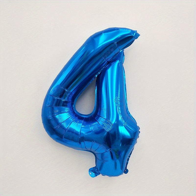 1pc Giant 32-inch Blue Number "60.96cm Balloon - Perfect for Birthdays, Weddings, Anniversaries & Theme Parties - Durable Self-Sealing Aluminum Film, Ideal for Celebrations & Decor, Birthday Balloons