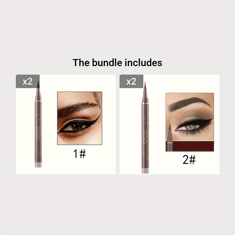 Precision Waterproof Liquid Eyeliner Pen, Black, Quick-Dry, Smudge-Proof, Sweat-Resistant, Long-Lasting Skinny Liner