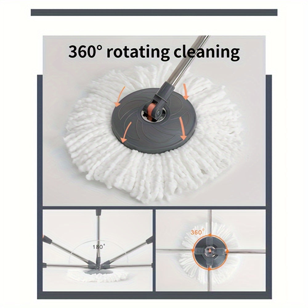 1 Set, Household Rotating Floor Mop and Mop Bucket Set, Carry-free Washing Mop, Dust Mop, Dry and Wet Use, Suitable for Family, Kitchen, Bathroom Floor, Cleaning Supplies, Cleaning Tools