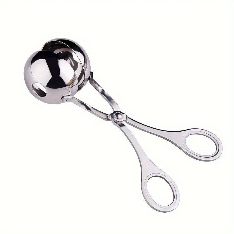 1pc Stainless Steel Meat Ballers with Anti-Slip Handles None-Stick Meat Baller Tongs Meatball Scoop Ball Makers, Rice Cake Pops Mold, Meatball Maker Ice Tongs Cookie Dough Scoops for Kitchen Tools