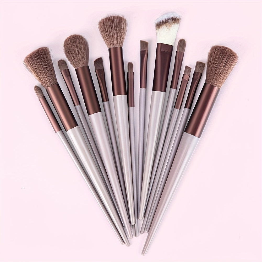 Set of Cosmetic Brushes, Including Makeup Brushes for Concealer, Blush, Powder, Eyeshadow, Highlighter, And Foundation, As Well As Beauty Tools.