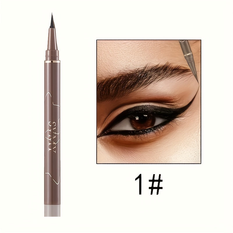 Precision Waterproof Liquid Eyeliner Pen, Black, Quick-Dry, Smudge-Proof, Sweat-Resistant, Long-Lasting Skinny Liner