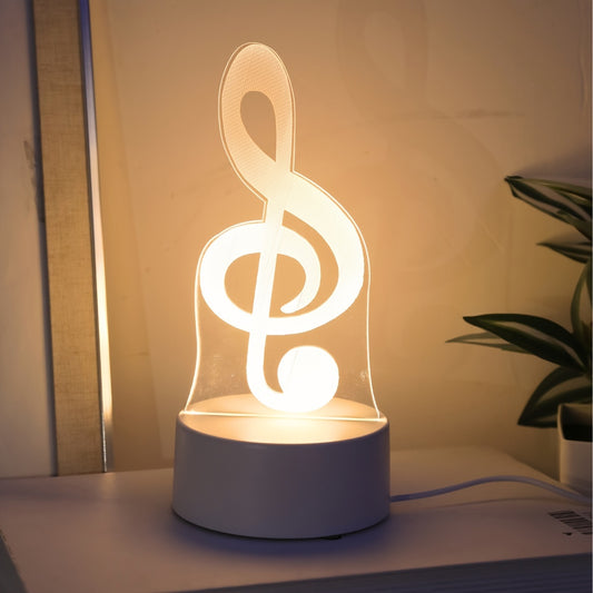 USB-Powered 3D Music Note Night Light - Creative Table Lamp for Bedroom & Living Room Decor, Perfect Birthday or Holiday Gift