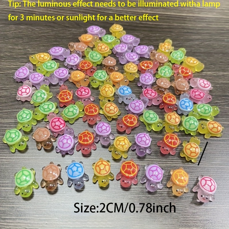 20-Pack 3D Turtle Glow-in-the-Dark Resin Party Favors, Battery-Free, Universal Holiday Decor, No Feather, Electricity-Free Night Light Craft Ornaments