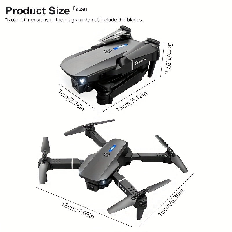 YLR/C Foldable RC Quadcopter Drone with HD Camera - Easy-to-Fly for Beginners, 500mAh Rechargeable Battery, Wi-Fi Enabled, LED Guiding Lights, Indoor & Outdoor Use, Ideal Men's Gift, Foldable Drone