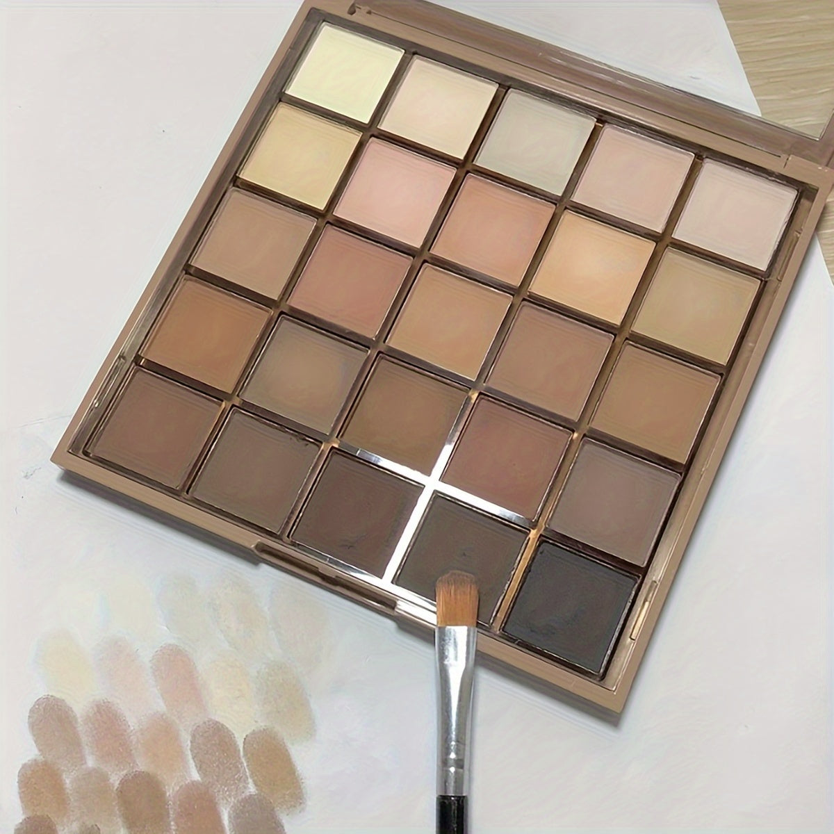 Eyeshadow Palette, 25 Shades, Matte Finish, Neutral Grey & Brown Earth Tones, Coffee & Chocolate Inspired Shades For Versatile Makeup Looks