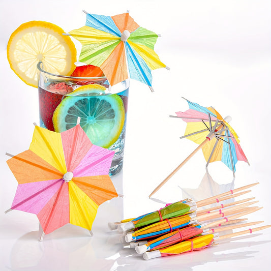 30pcs Umbrellas Cocktail Umbrella Beverage Selection Octagonal Star Cupcake Decoration Handmade cocktail parasol sticks Gifts for pool parties Decoration