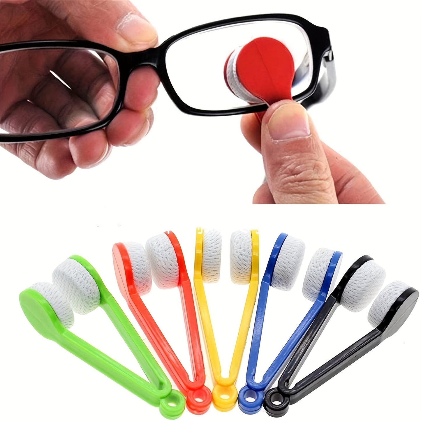 1/2/6pcs Portable Multifunctional Glasses Cleaning Brush, Soft Microfiber Glasses Wipe Cloth, Scratch-Free Lens Cleaning Brush, Keychain Hole, Traceless Polishing Tool, Suitable for Glasses