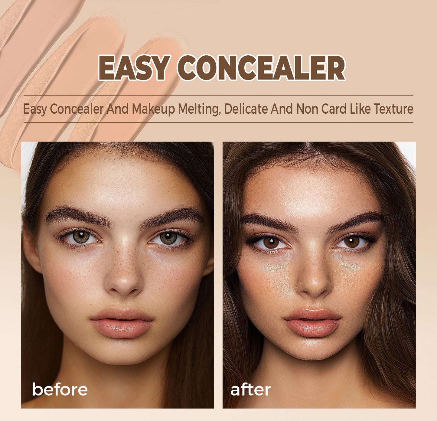 QIC Full Coverage Concealer Cream - Waterproof, Matte Finish for All Skin Tones, Hides Scars & Dark Spots, Long-Lasting, Multi-Color, Plant-Based Formula