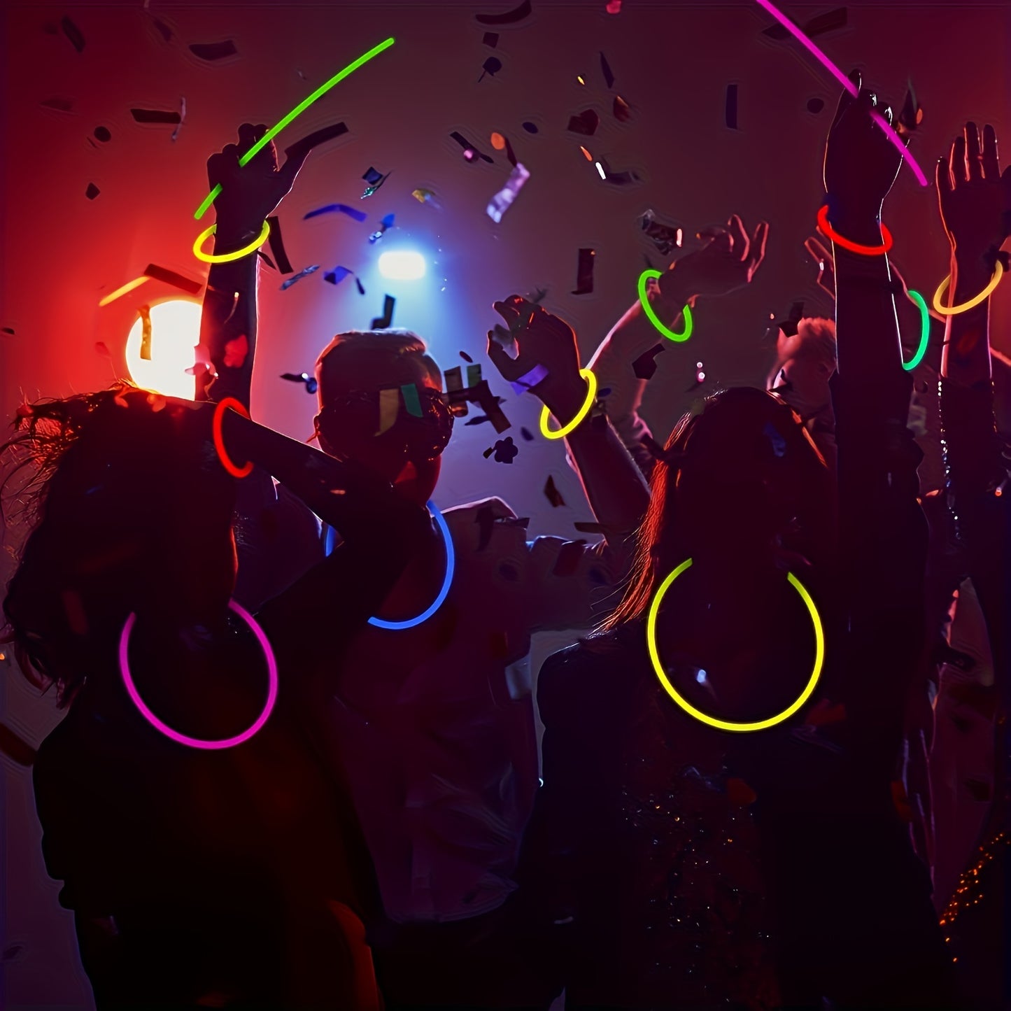 100pcs Vibrant Glow Sticks - Battery-Free, Flexible Neon Rods for Parties, Christmas, Halloween & Easter Decorations