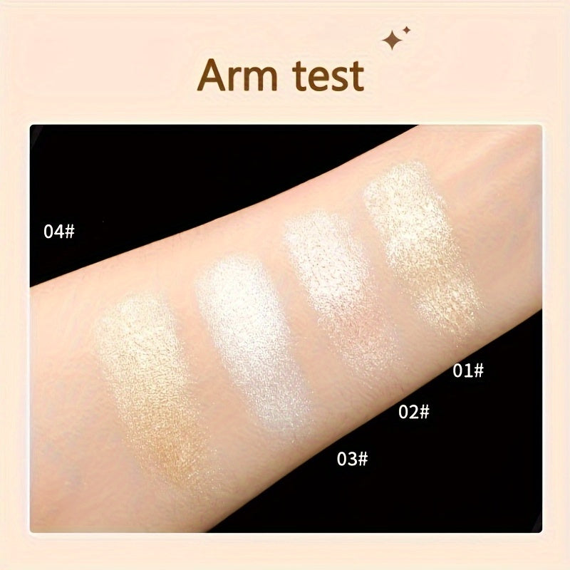 1pc Highlighter Palette, Iridescent Glow Face & Body Illuminator, Shimmering Glitter Contour Powder, Natural Radiance Makeup, Versatile Beauty Cosmetics For Brightening & Sculpting For Music Festival