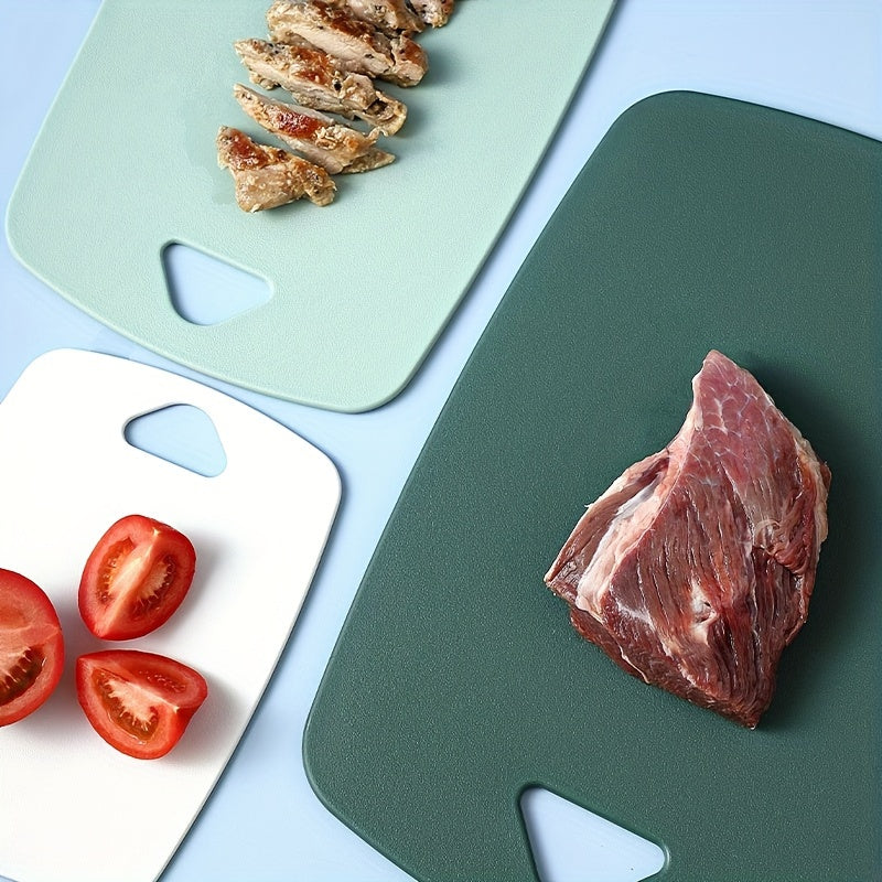 3pcs Plastic Cutting Board Set - Thick, Durable Chopping Boards for Meat, Veggies & Fruits with Easy Grip Handle - Dishwasher Safe Kitchen Essentials