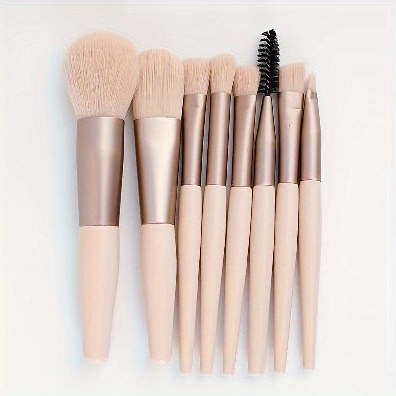 Set of Cosmetic Brushes, Including Makeup Brushes for Concealer, Blush, Powder, Eyeshadow, Highlighter, And Foundation, As Well As Beauty Tools.