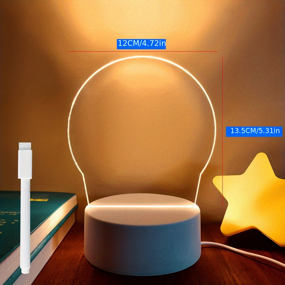 Note Board Creative LED Night Light USB Message Board Holiday Light With Pen Gift For Girlfriend Decorative Night Light