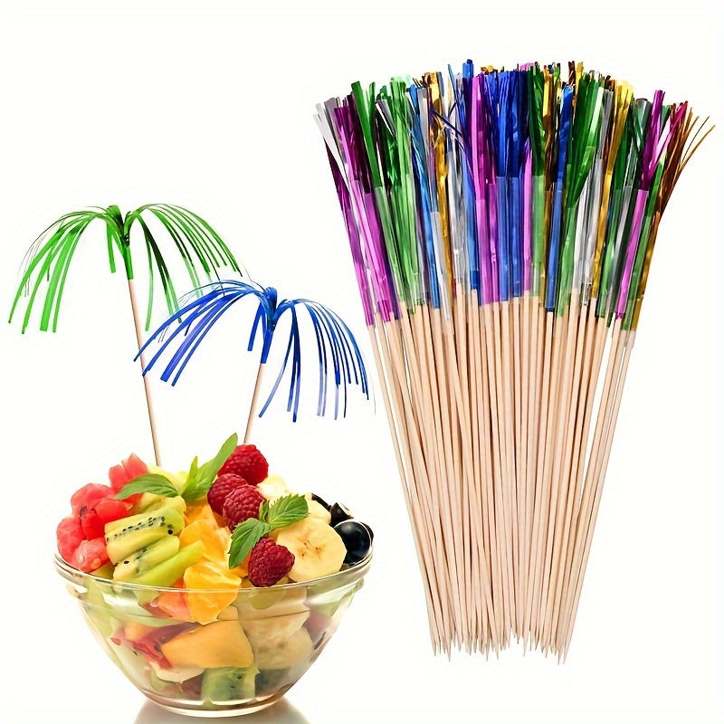 20pcs Vibrant Tassel Firework Picks - Perfect for Party Table Decor, Birthdays, Graduations & More - No Batteries Required, Feather-Free, Party Decorations Supplies