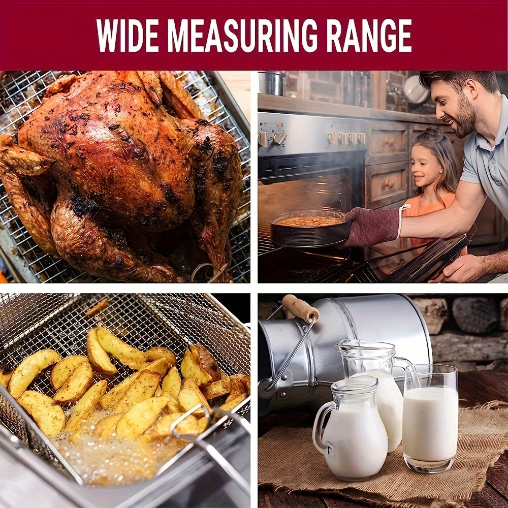 1pc Digital Kitchen Food Thermometer, Fast and Accurate Temperature Measurement, Foldable Design for Easy Storage, Metal Probe, Digital Display, Single Use, Suitable for Food Contact, Requires 1 AAA Battery (Not Included)