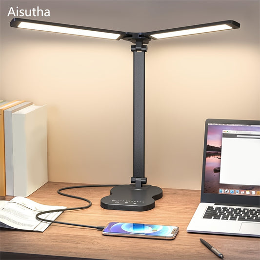 Aisutha Violin LED Desk Lamp, Double Arm, 5 Colors, 10 Brightness Levels, 45-Minute Timer, USB Powered, Ideal for Office and Study, Great Christmas Gift, Desk Lamp, Can Be Used