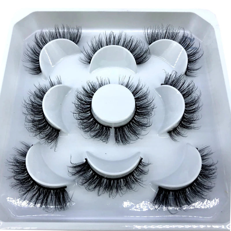 HBZGTLAD New 5 pairs 8-25mm natural 3D false eyelashes fake lashes makeup kit Mink Lashes extension mink eyelashes maquiagem