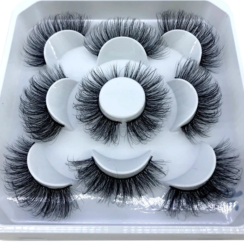 HBZGTLAD New 5 pairs 8-25mm natural 3D false eyelashes fake lashes makeup kit Mink Lashes extension mink eyelashes maquiagem