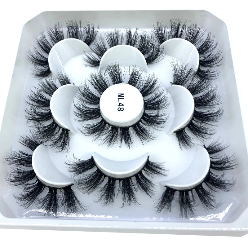 HBZGTLAD New 5 pairs 8-25mm natural 3D false eyelashes fake lashes makeup kit Mink Lashes extension mink eyelashes maquiagem