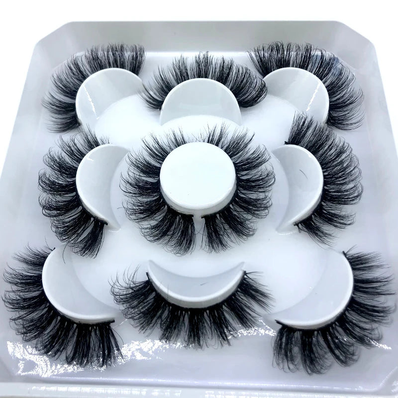 HBZGTLAD New 5 pairs 8-25mm natural 3D false eyelashes fake lashes makeup kit Mink Lashes extension mink eyelashes maquiagem