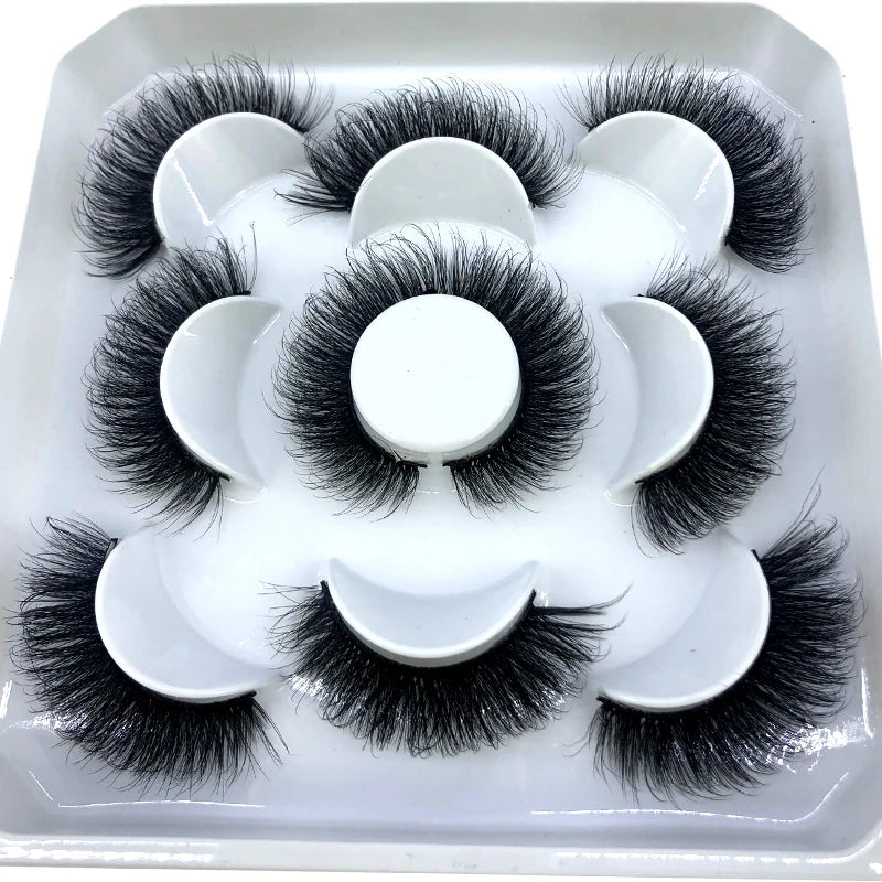 HBZGTLAD New 5 pairs 8-25mm natural 3D false eyelashes fake lashes makeup kit Mink Lashes extension mink eyelashes maquiagem