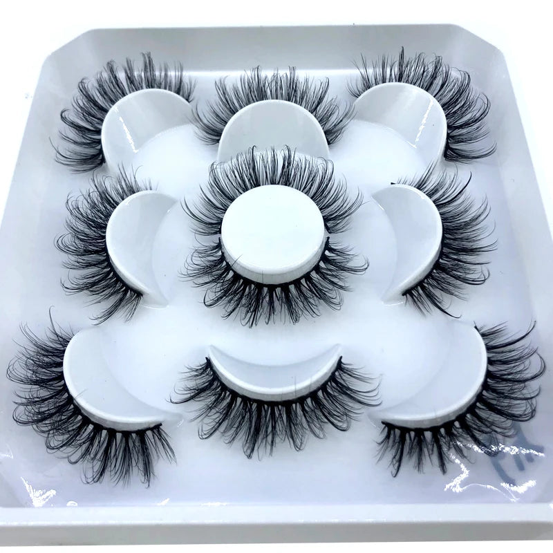 HBZGTLAD New 5 pairs 8-25mm natural 3D false eyelashes fake lashes makeup kit Mink Lashes extension mink eyelashes maquiagem