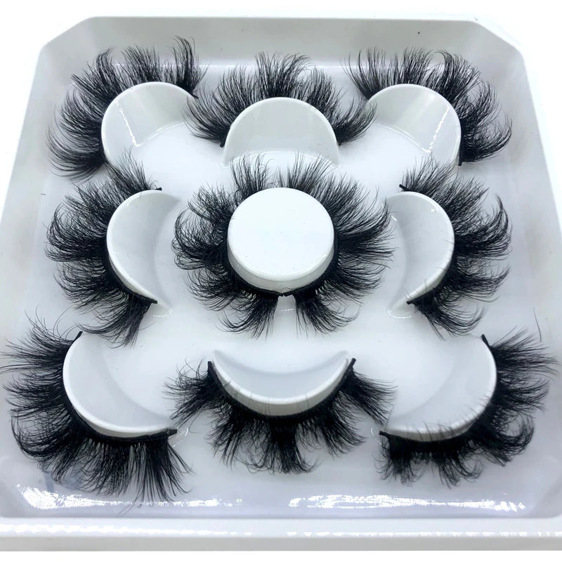 HBZGTLAD New 5 pairs 8-25mm natural 3D false eyelashes fake lashes makeup kit Mink Lashes extension mink eyelashes maquiagem