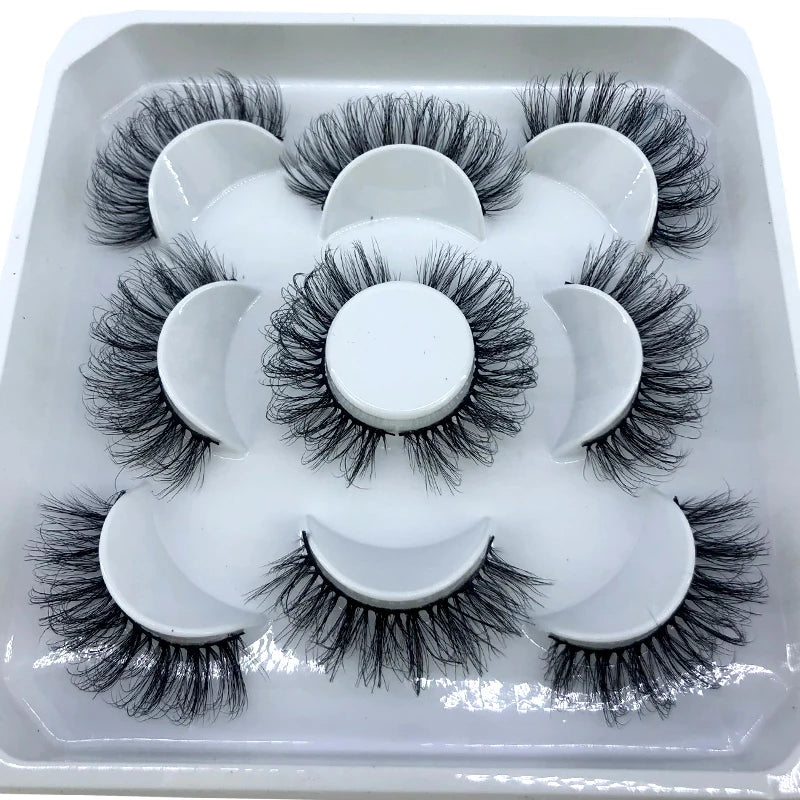 HBZGTLAD New 5 pairs 8-25mm natural 3D false eyelashes fake lashes makeup kit Mink Lashes extension mink eyelashes maquiagem