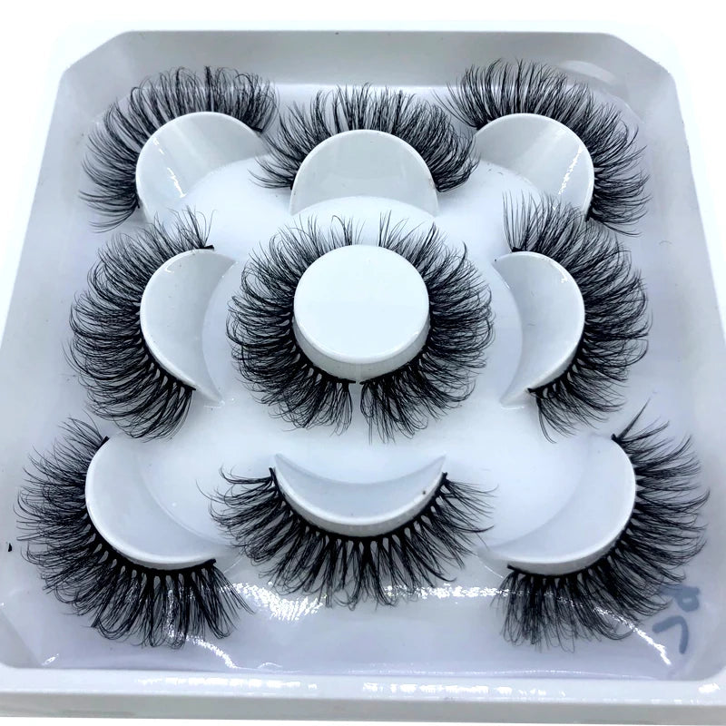 HBZGTLAD New 5 pairs 8-25mm natural 3D false eyelashes fake lashes makeup kit Mink Lashes extension mink eyelashes maquiagem