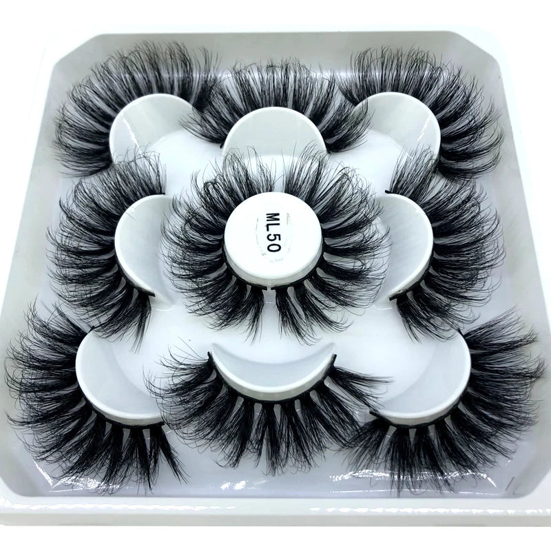 HBZGTLAD New 5 pairs 8-25mm natural 3D false eyelashes fake lashes makeup kit Mink Lashes extension mink eyelashes maquiagem