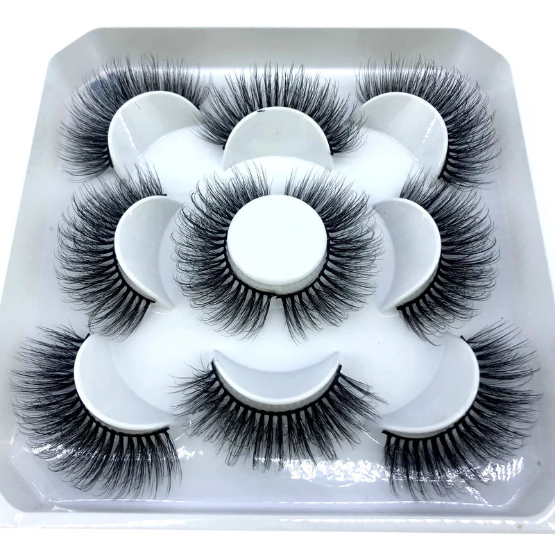 HBZGTLAD New 5 pairs 8-25mm natural 3D false eyelashes fake lashes makeup kit Mink Lashes extension mink eyelashes maquiagem