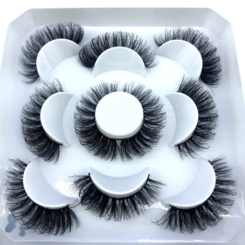 HBZGTLAD New 5 pairs 8-25mm natural 3D false eyelashes fake lashes makeup kit Mink Lashes extension mink eyelashes maquiagem