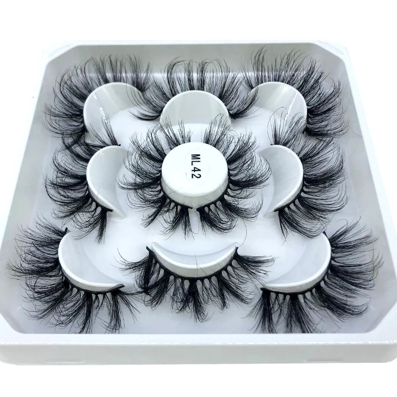 HBZGTLAD New 5 pairs 8-25mm natural 3D false eyelashes fake lashes makeup kit Mink Lashes extension mink eyelashes maquiagem