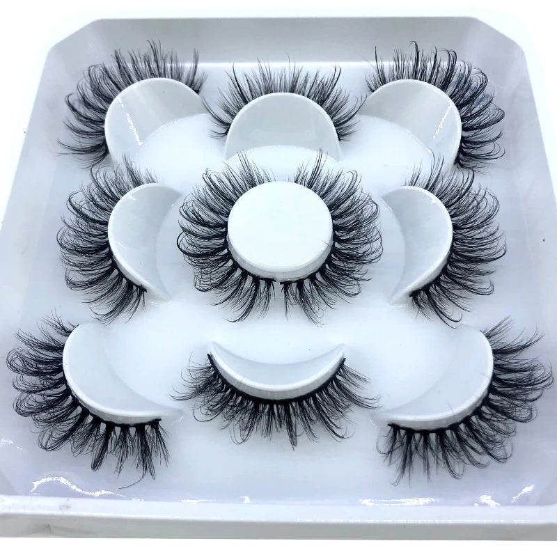 HBZGTLAD New 5 pairs 8-25mm natural 3D false eyelashes fake lashes makeup kit Mink Lashes extension mink eyelashes maquiagem