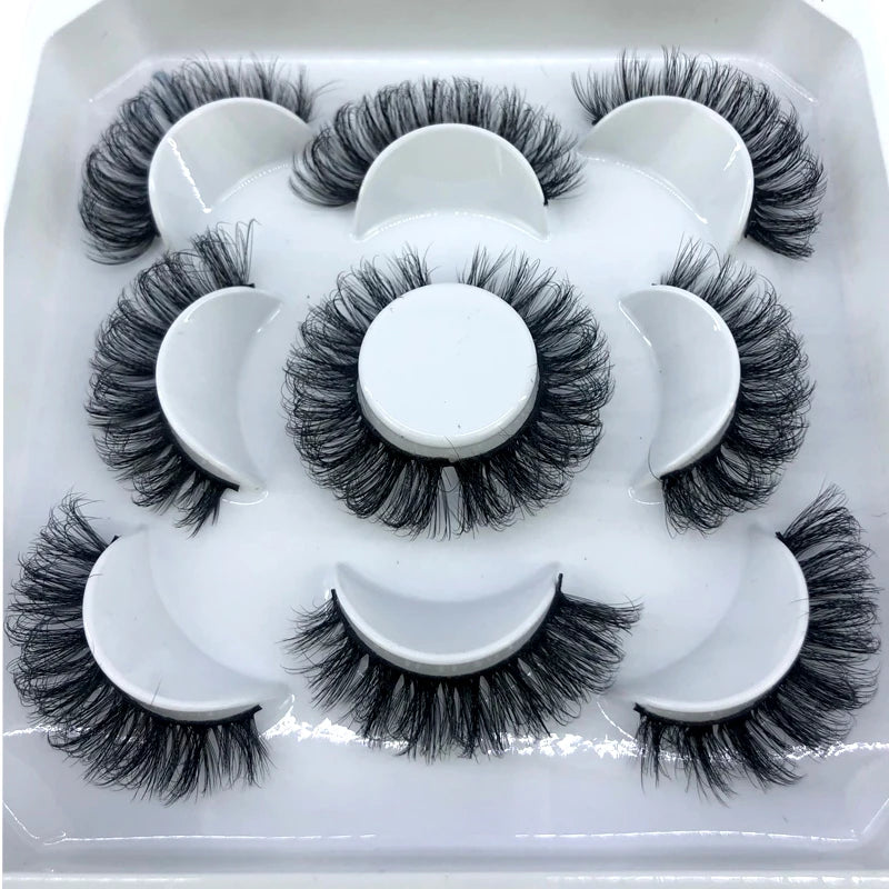 HBZGTLAD New 5 pairs 8-25mm natural 3D false eyelashes fake lashes makeup kit Mink Lashes extension mink eyelashes maquiagem