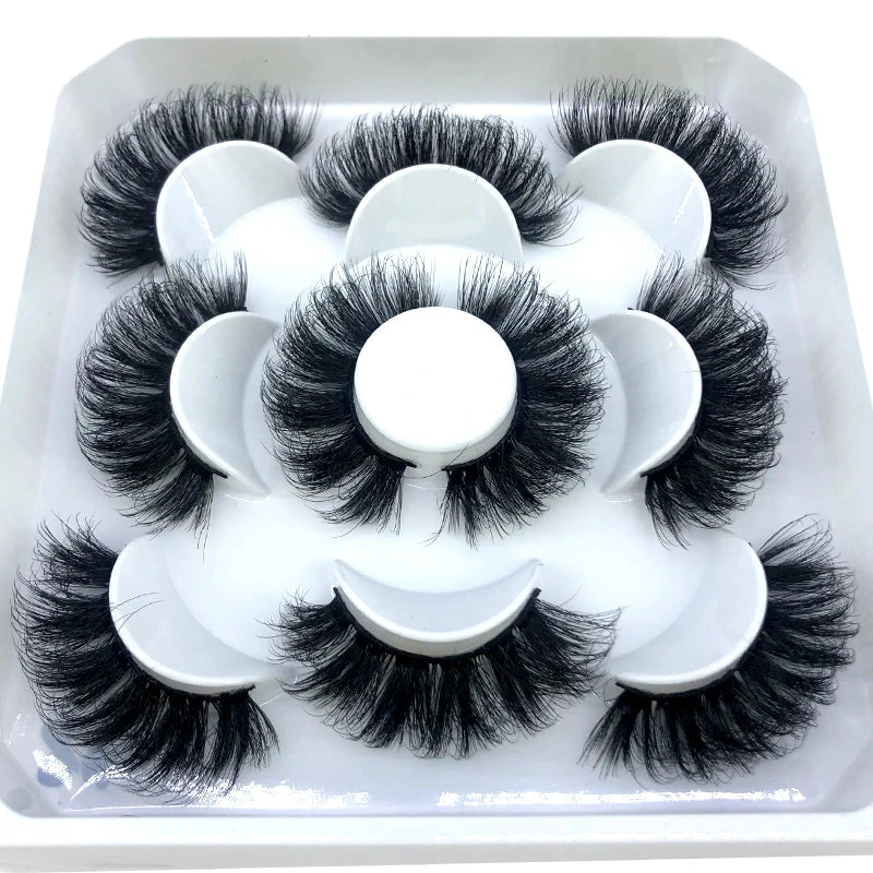 HBZGTLAD New 5 pairs 8-25mm natural 3D false eyelashes fake lashes makeup kit Mink Lashes extension mink eyelashes maquiagem