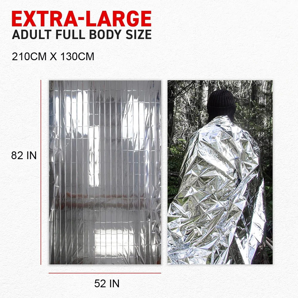 Emergency Mylar Thermal Blanket Foil Space Blanket Designed for NASA Body Warmer Outdoor First Aid Camping Hiking Travel