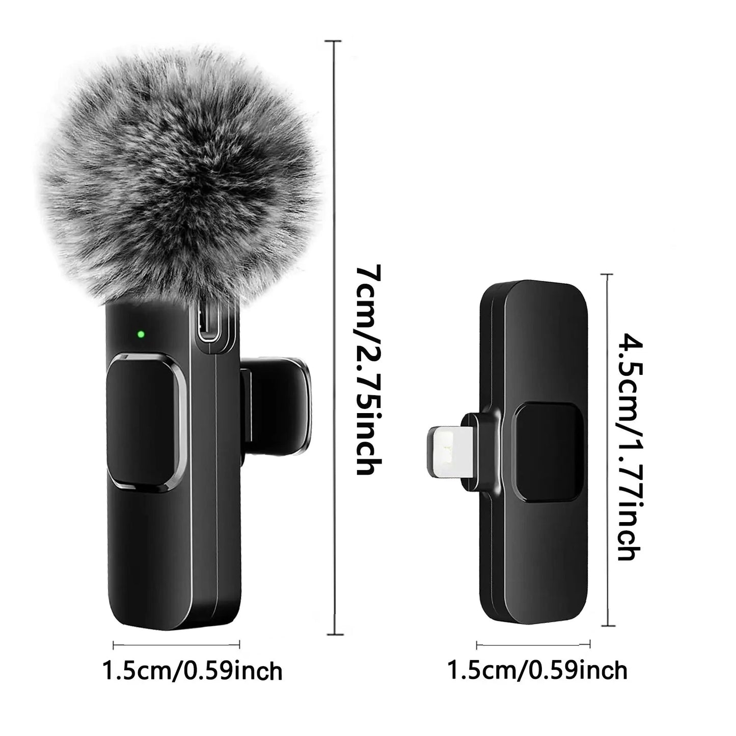 NEW Wireless Lavalier Microphone Mini Audio Video Recording Mic for IPhone Android Outdoor Tiktok Live Broadcast Interview Vlog