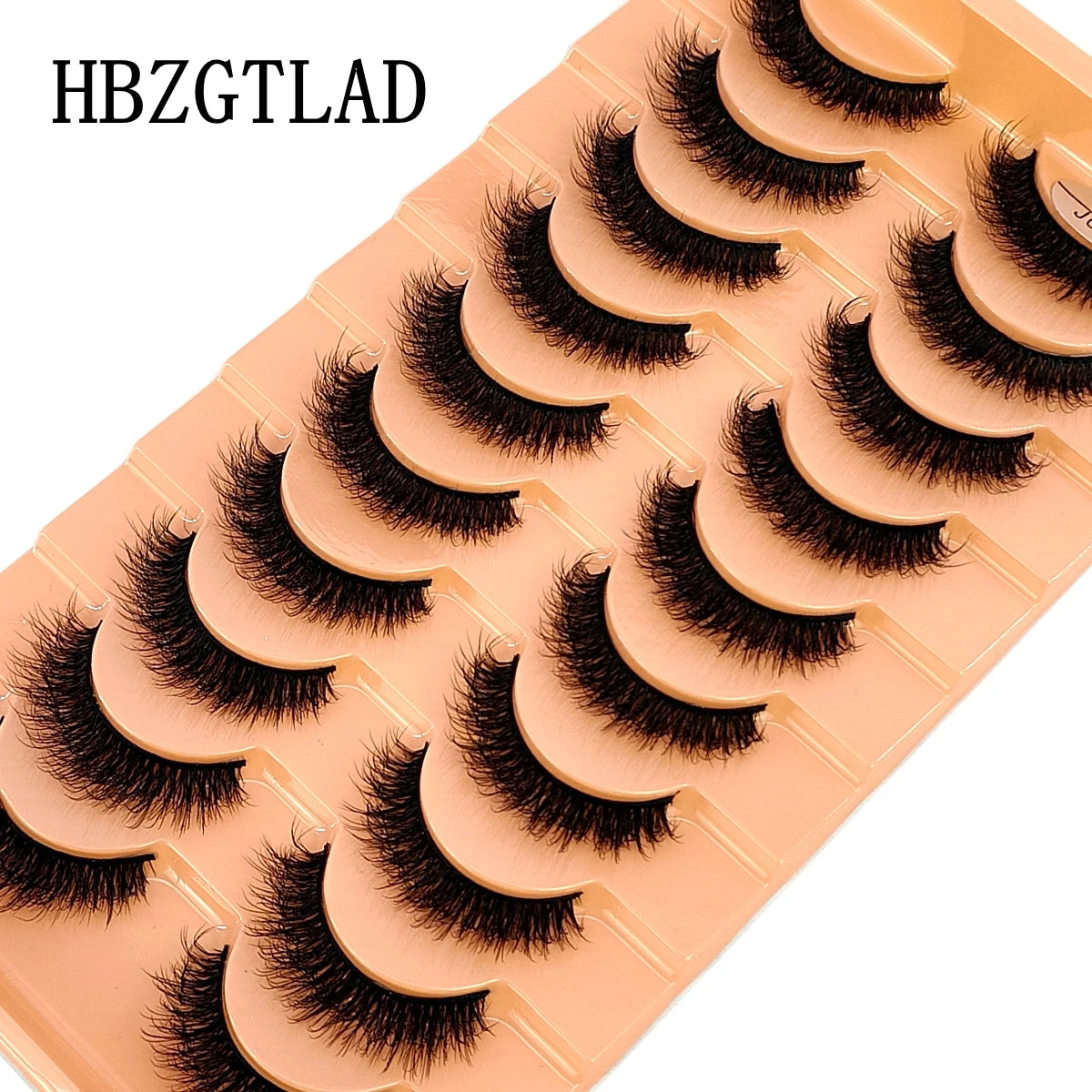 HBZGTLAD 10 Pairs Faux Mink Eyelashes Handmade False Eyelashes Natural Nude Makeup Simulation Cross Messy Eye 3D Curly Eyelashes