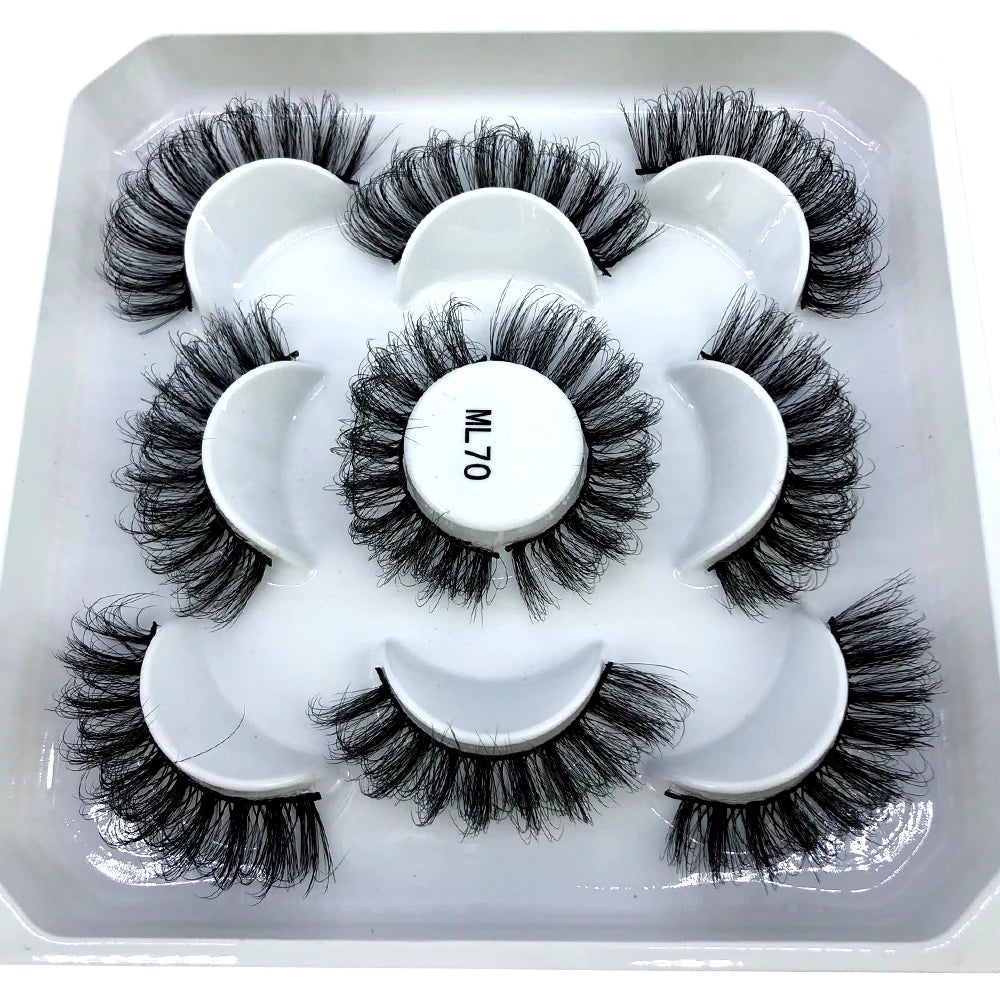 HBZGTLAD New 5 pairs 8-25mm natural 3D false eyelashes fake lashes makeup kit Mink Lashes extension mink eyelashes maquiagem